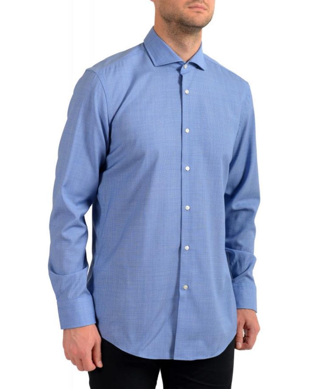 HUGO BOSS Синяя хлопковая кэжуал рубашка, фото 5