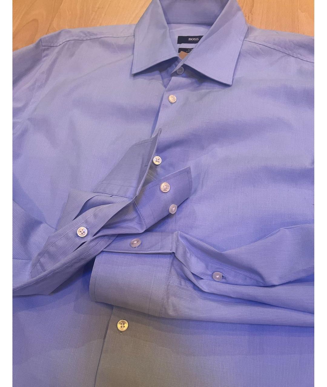 HUGO BOSS Синяя хлопковая кэжуал рубашка, фото 4