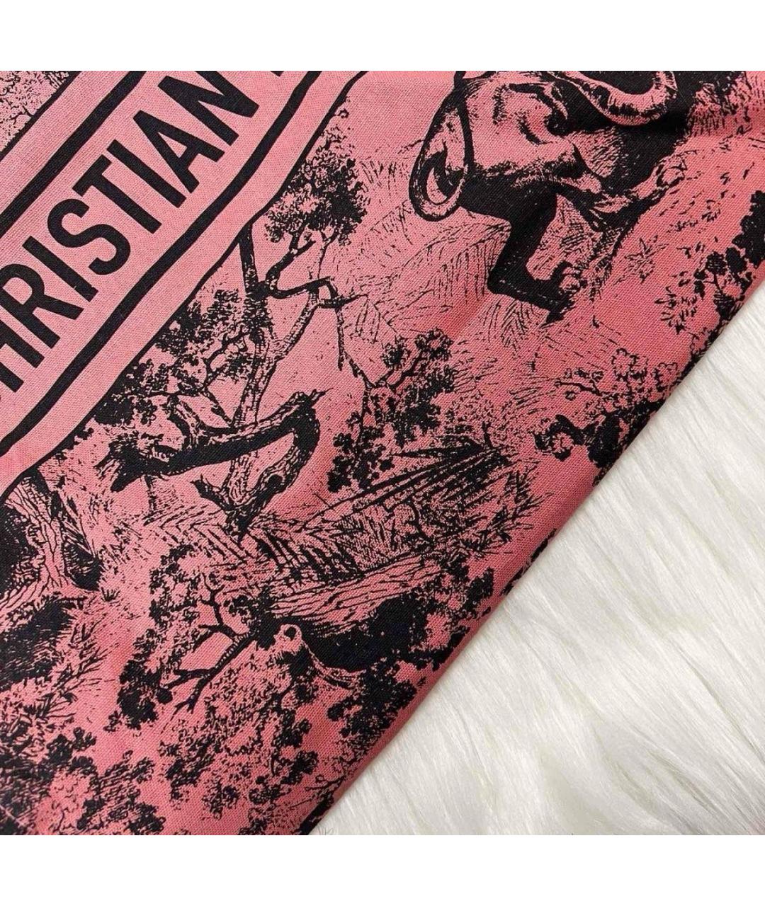 CHRISTIAN DIOR Розовая льняная пляжная сумка, фото 5