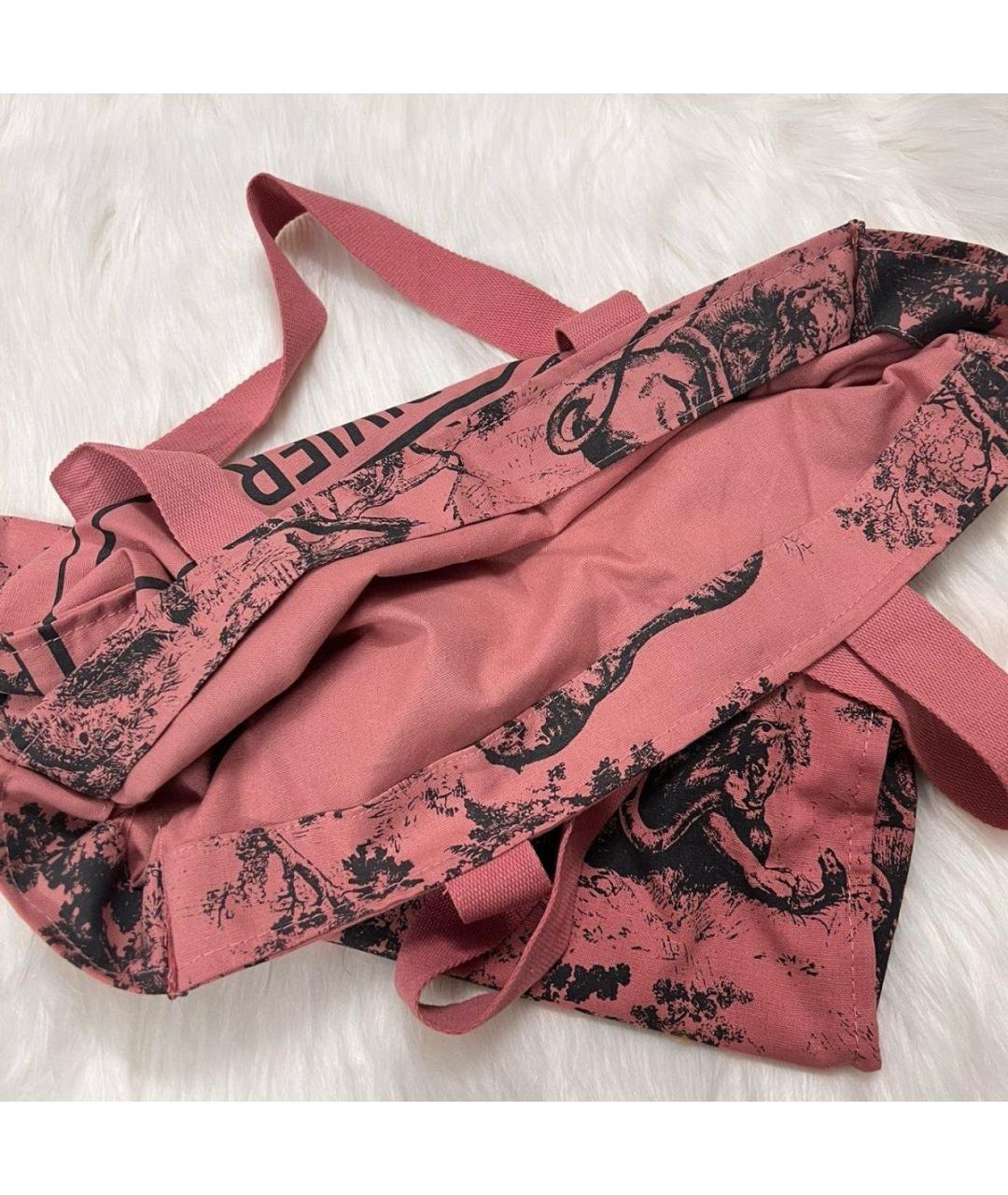 CHRISTIAN DIOR Розовая льняная пляжная сумка, фото 6