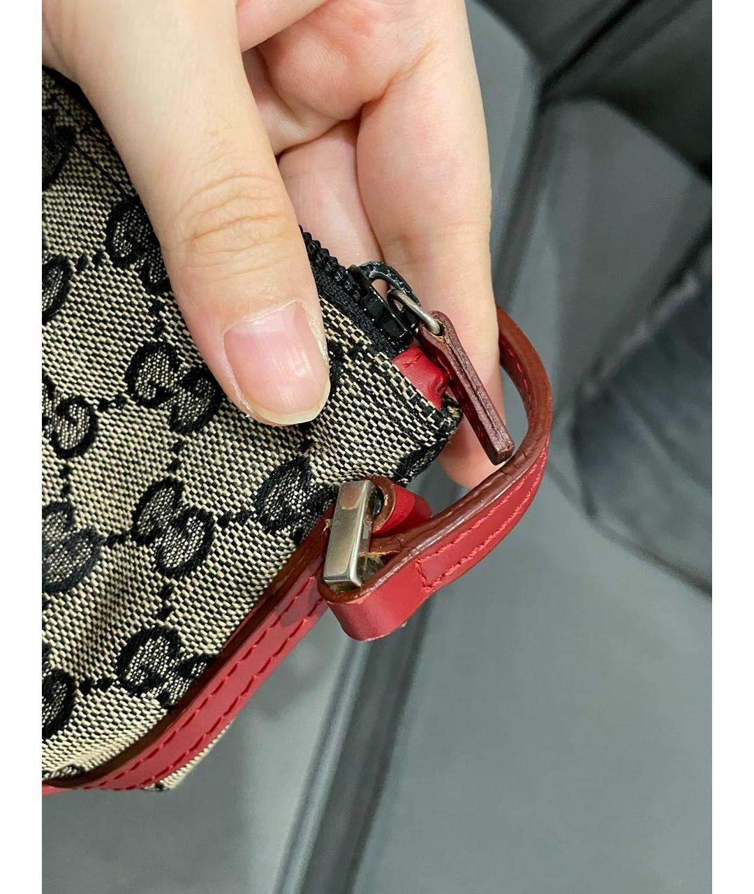 GUCCI Бежевая тканевая сумка с короткими ручками, фото 5