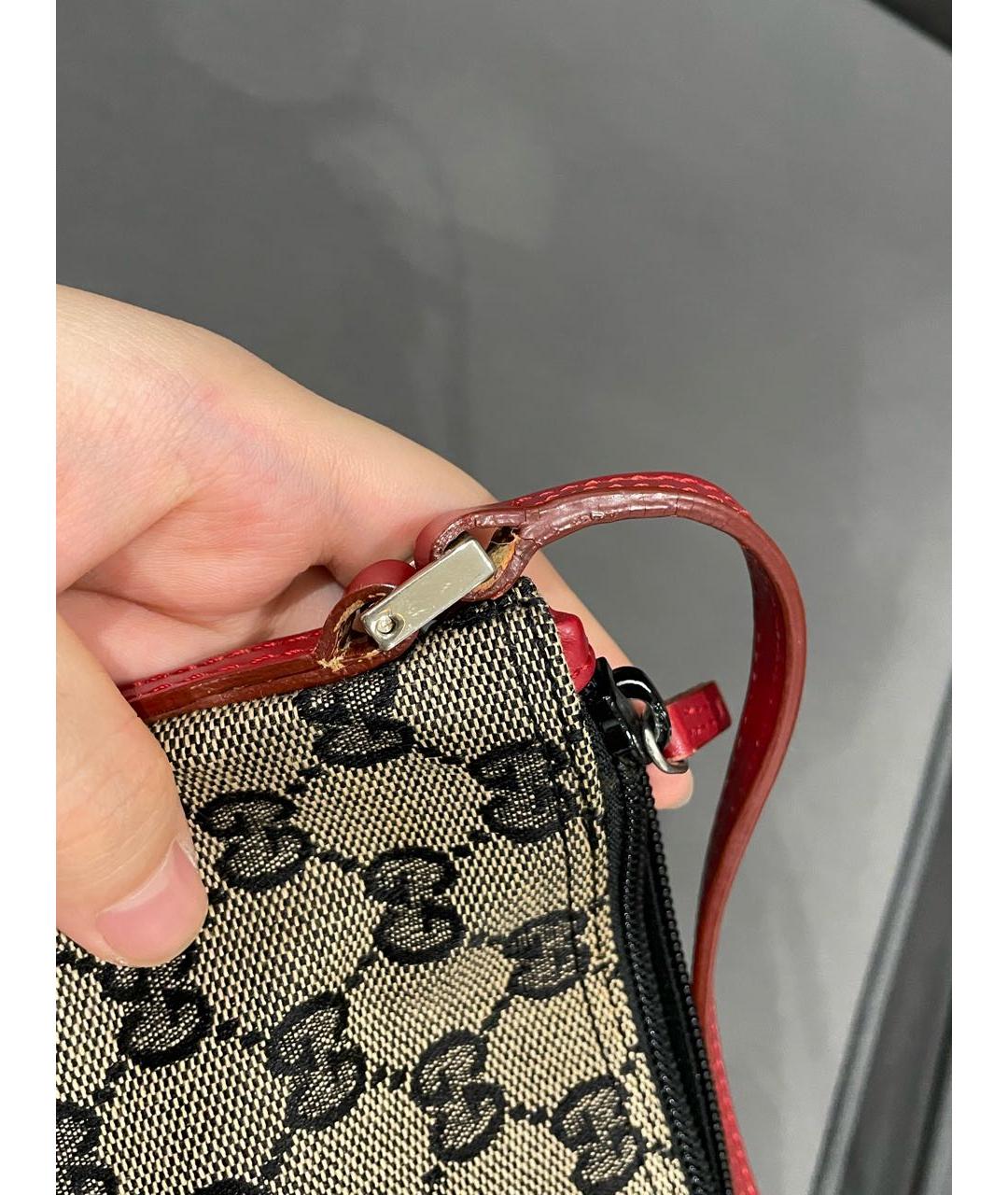 GUCCI Бежевая тканевая сумка с короткими ручками, фото 7