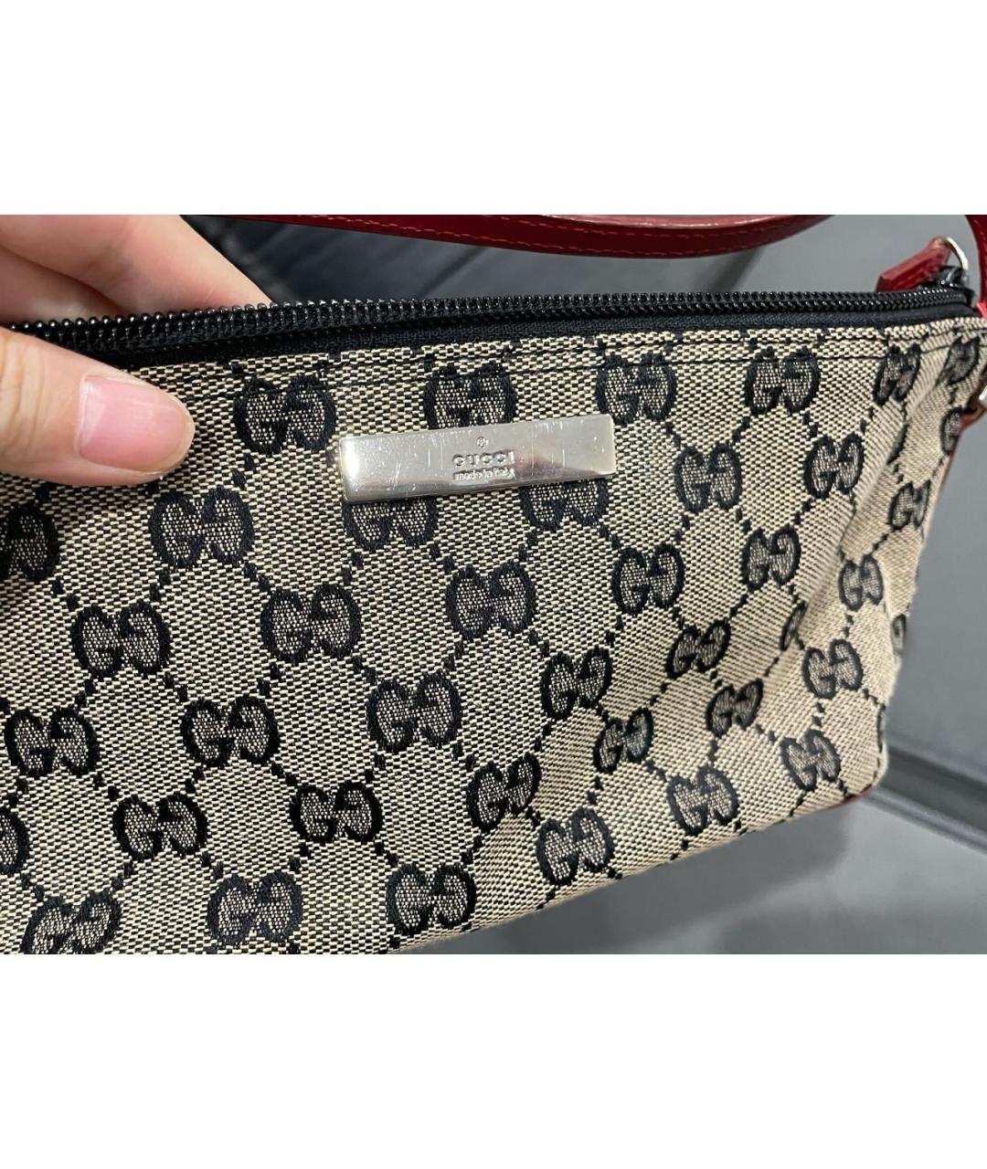 GUCCI Бежевая тканевая сумка с короткими ручками, фото 8