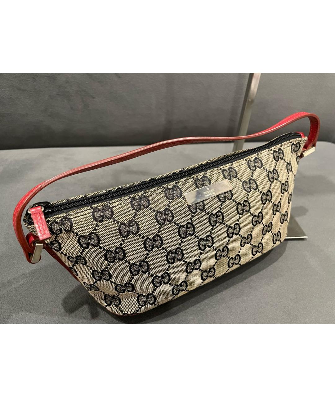 GUCCI Бежевая тканевая сумка с короткими ручками, фото 2