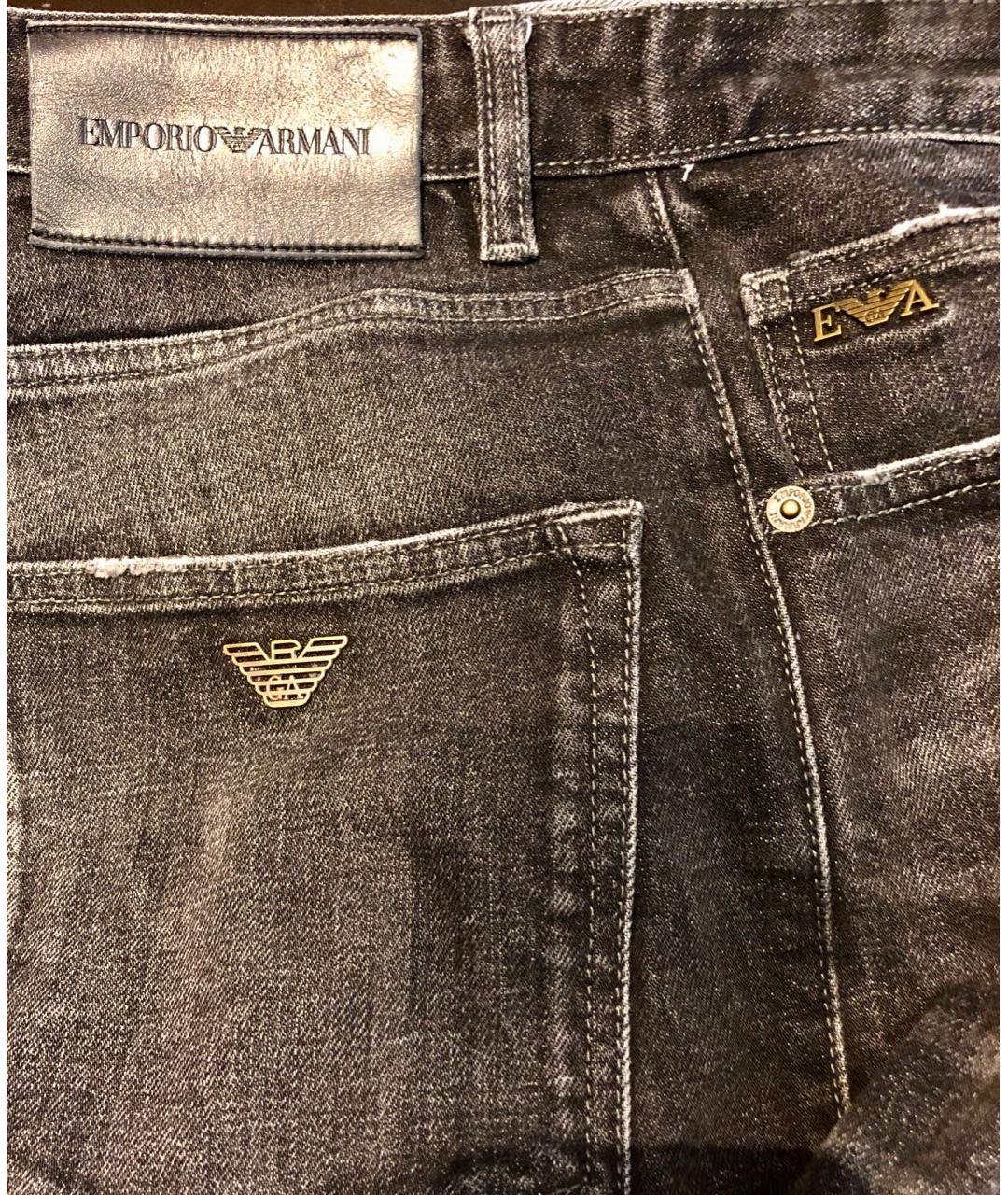 EMPORIO ARMANI Черные хлопковые джинсы скинни, фото 3