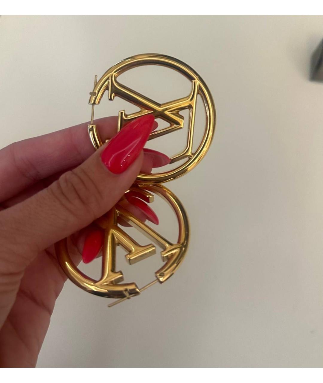 LOUIS VUITTON Золотые металлические серьги, фото 2