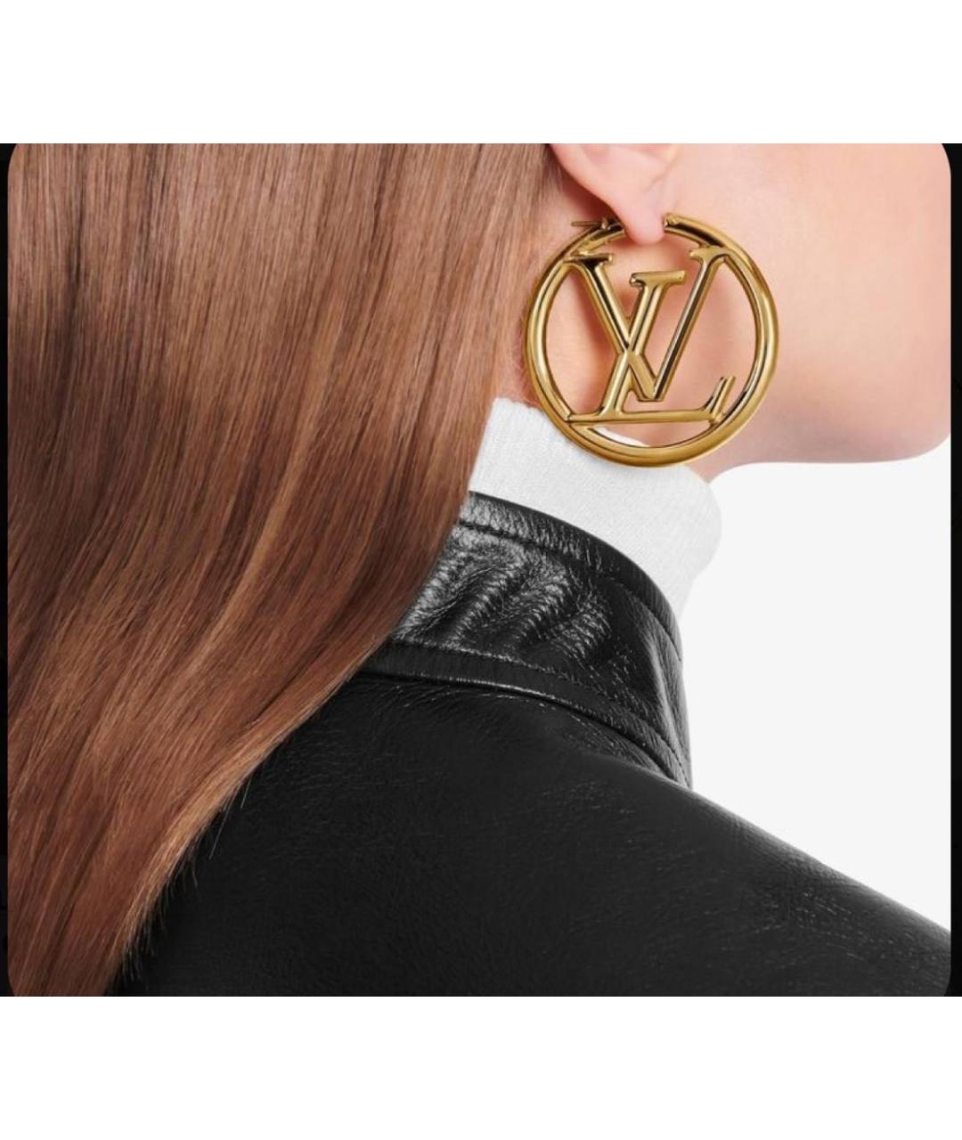 LOUIS VUITTON Золотые металлические серьги, фото 5