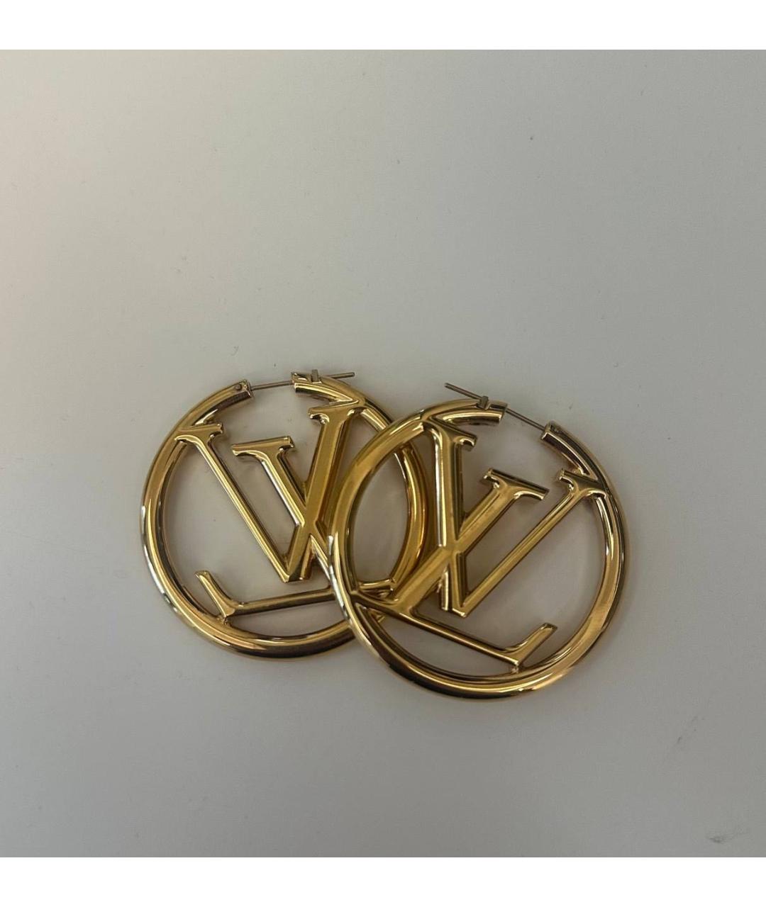 LOUIS VUITTON Золотые металлические серьги, фото 8