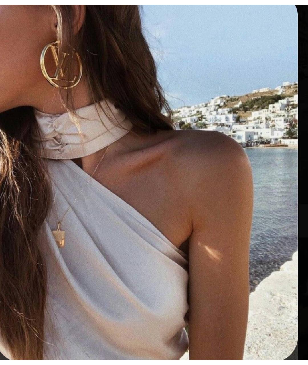 LOUIS VUITTON Золотые металлические серьги, фото 4