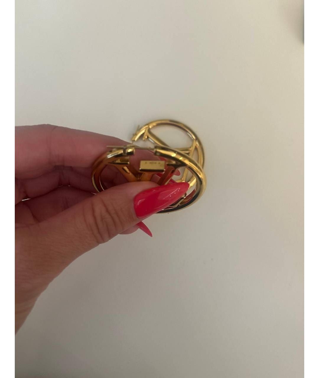 LOUIS VUITTON Золотые металлические серьги, фото 3