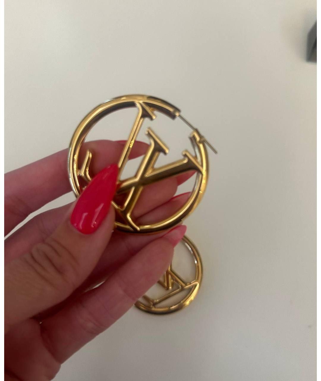 LOUIS VUITTON Золотые металлические серьги, фото 6