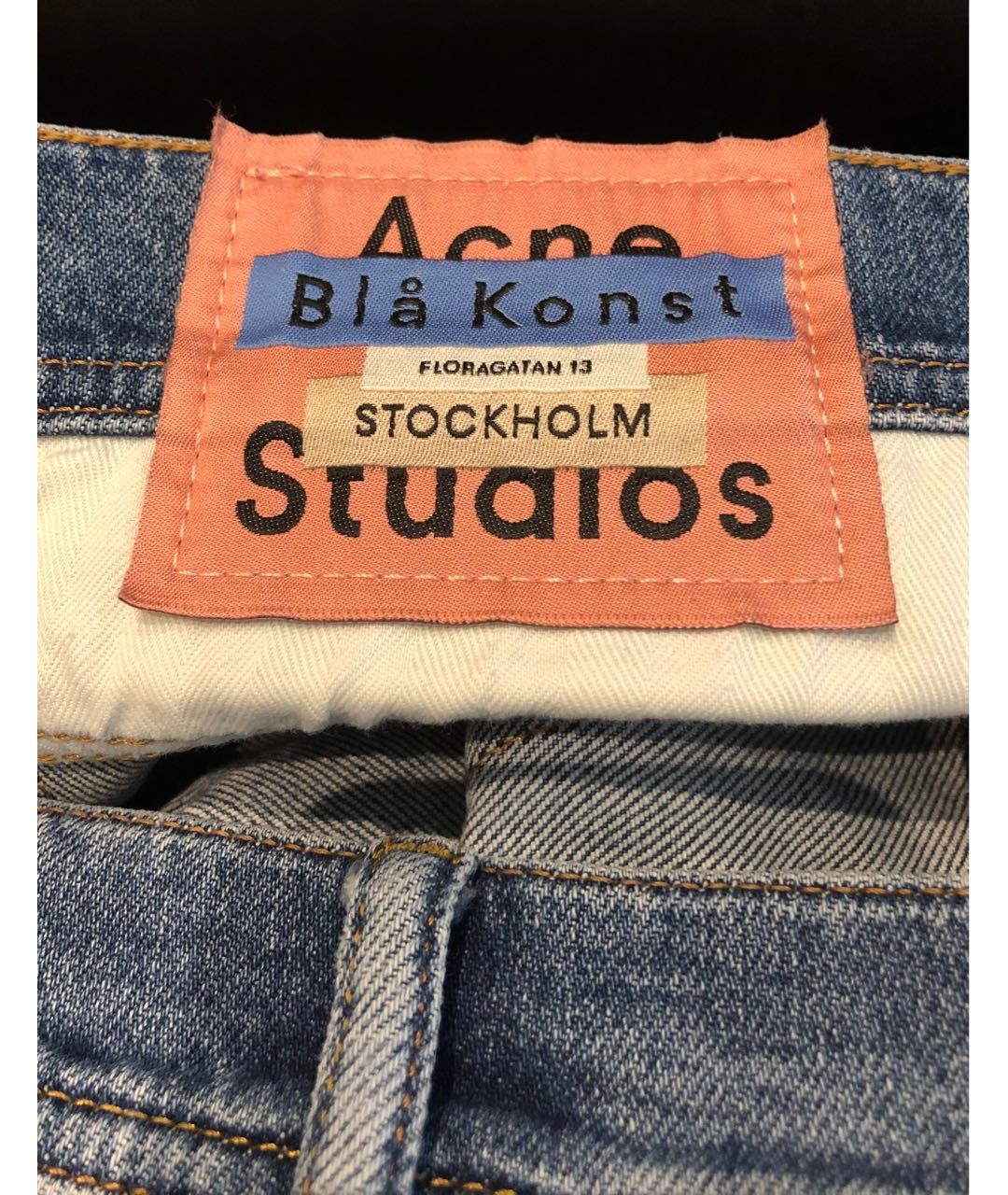 ACNE STUDIOS Синие хлопковые прямые джинсы, фото 6