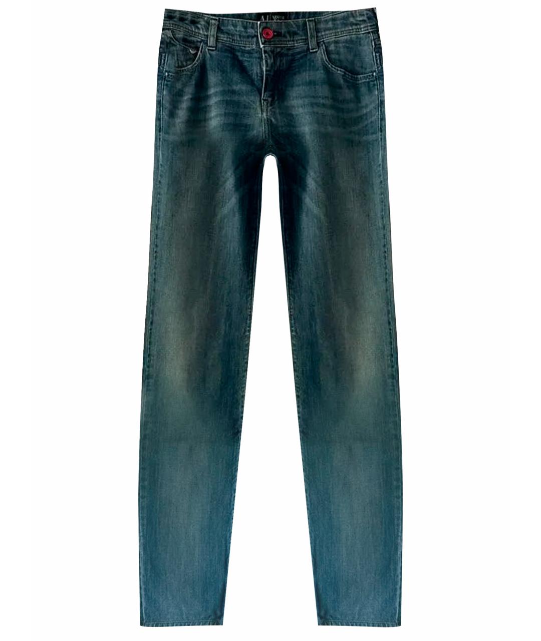 ARMANI JEANS Синие хлопковые прямые джинсы, фото 1