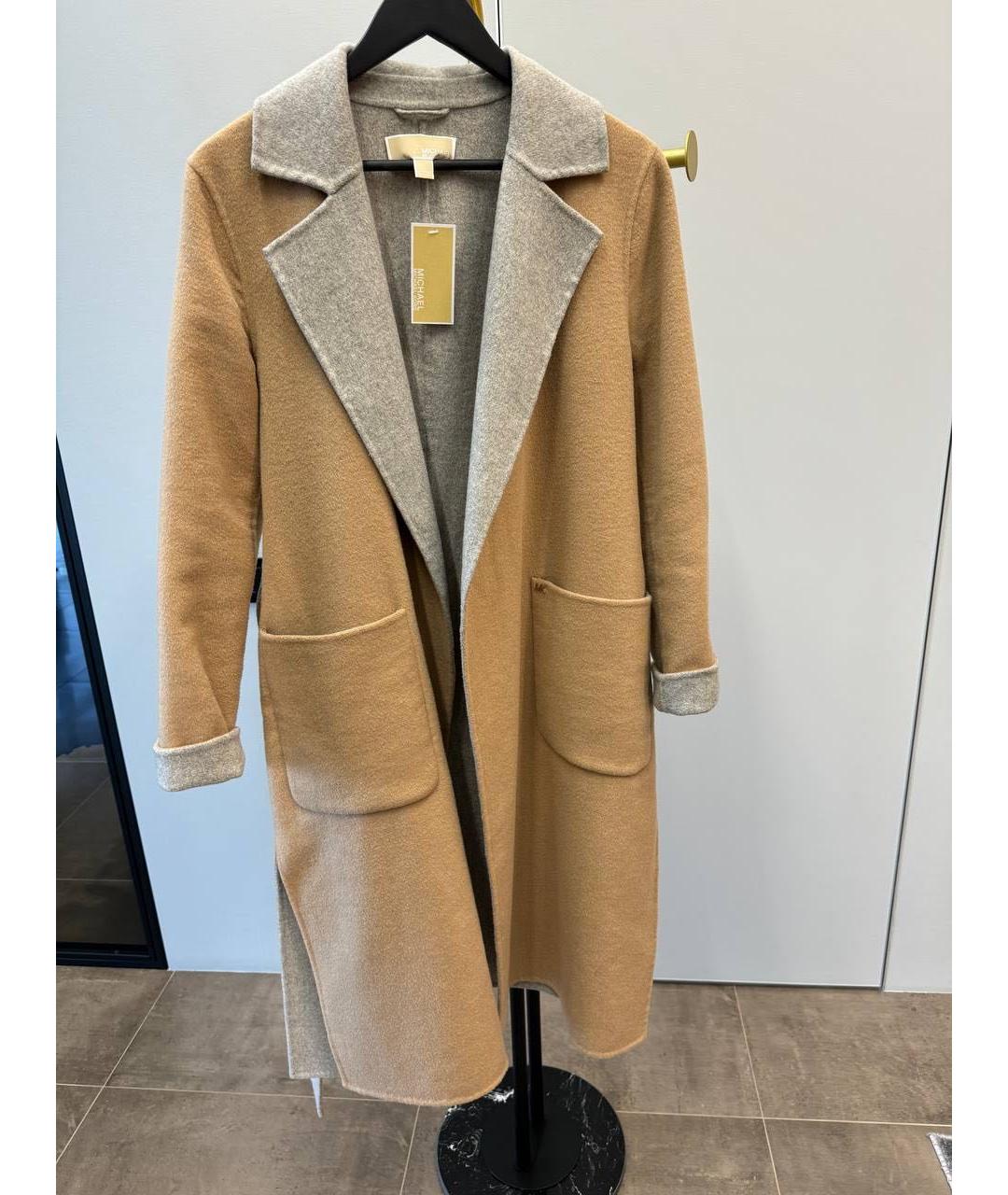 MICHAEL KORS Бежевое шерстяное пальто, фото 8