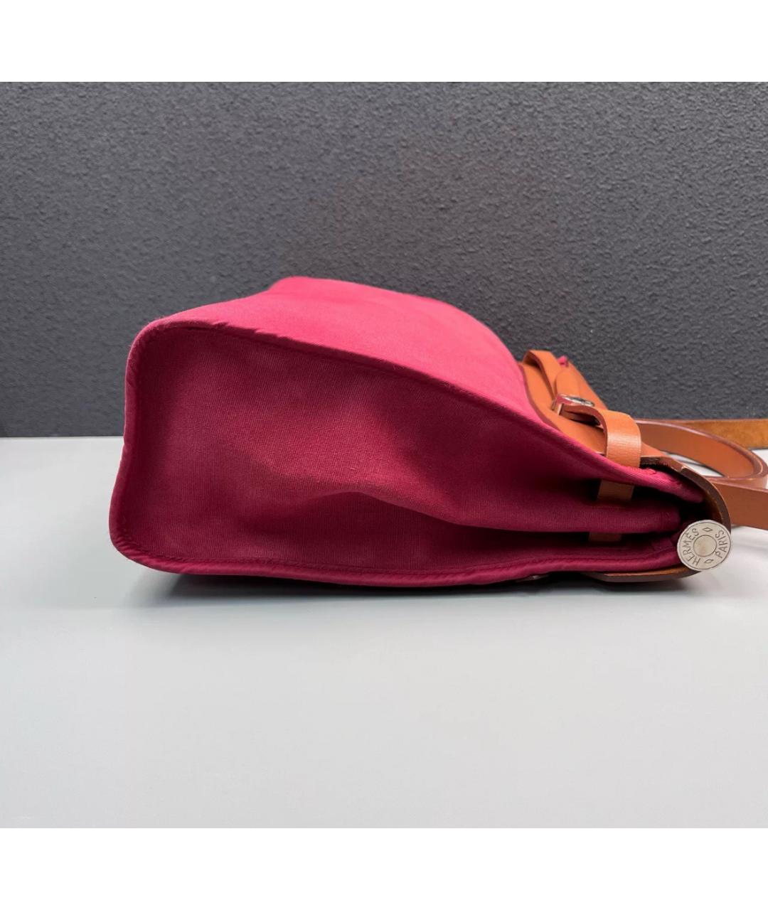 HERMES Розовая тканевая сумка через плечо, фото 4