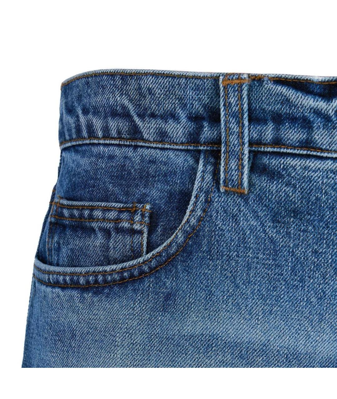 ROBERTO CAVALLI Синие хлопковые прямые джинсы, фото 4