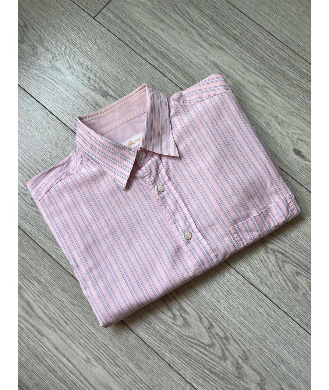BRIONI Розовая льняная классическая рубашка, фото 2