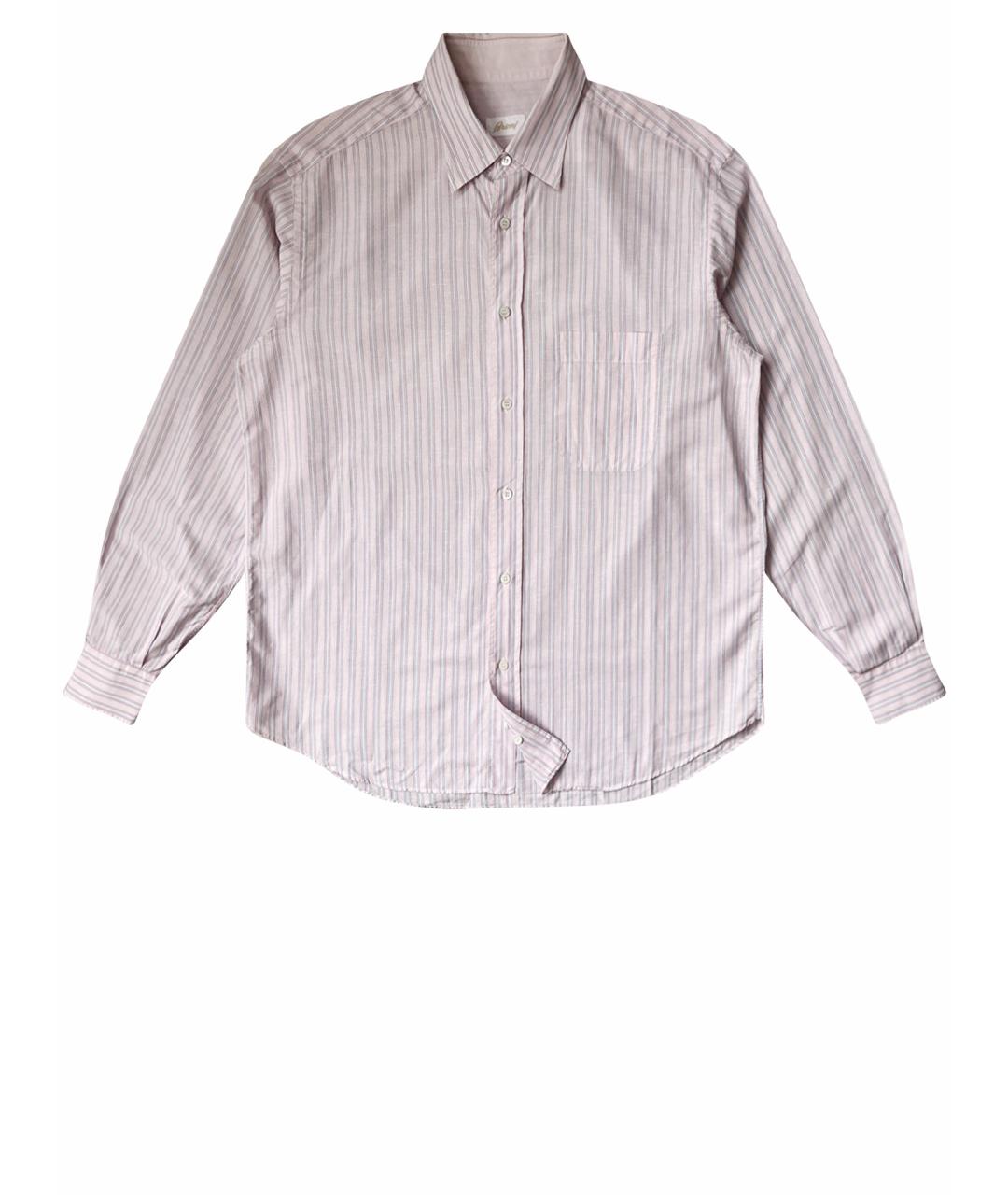 BRIONI Розовая льняная классическая рубашка, фото 1