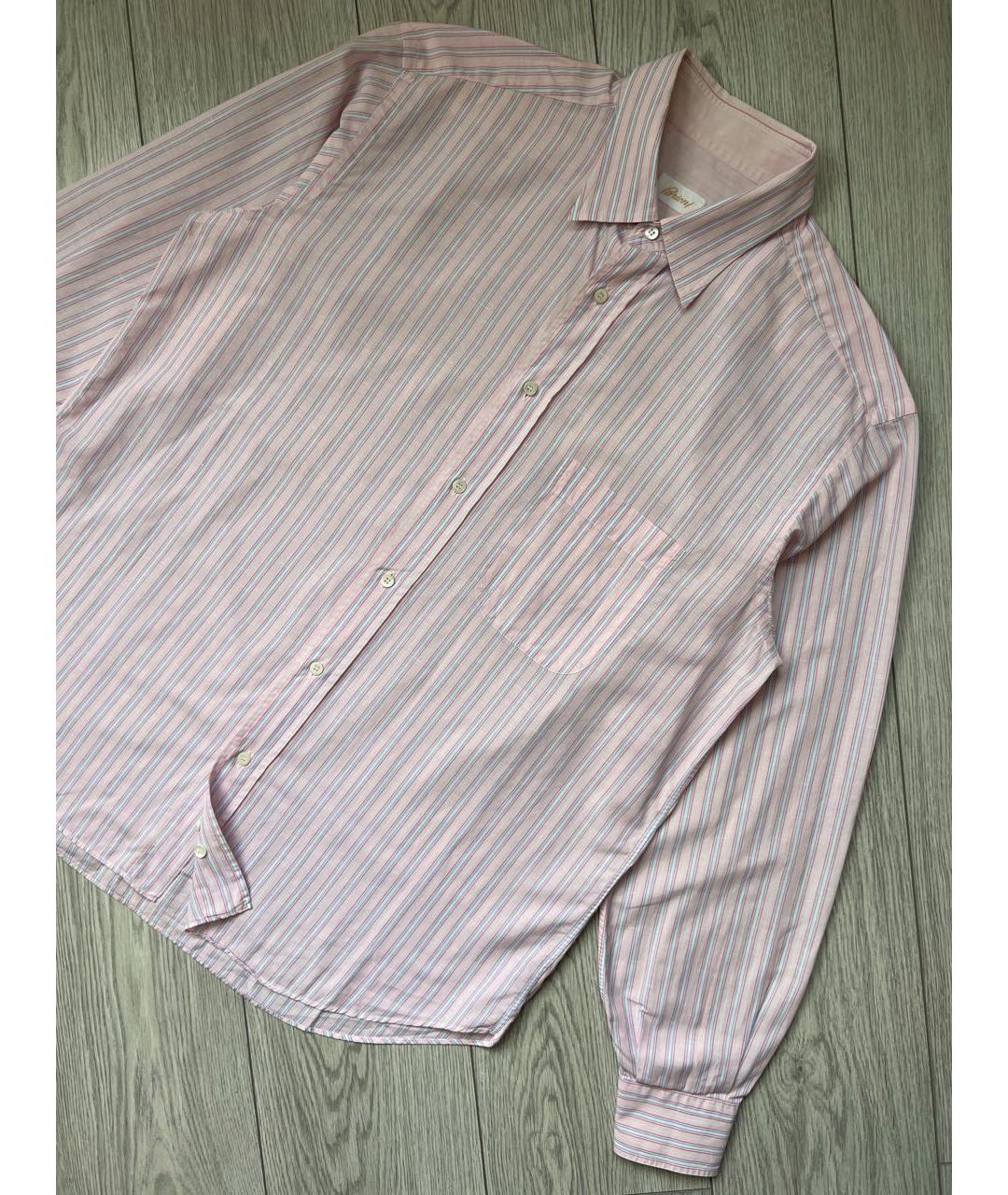 BRIONI Розовая льняная классическая рубашка, фото 3