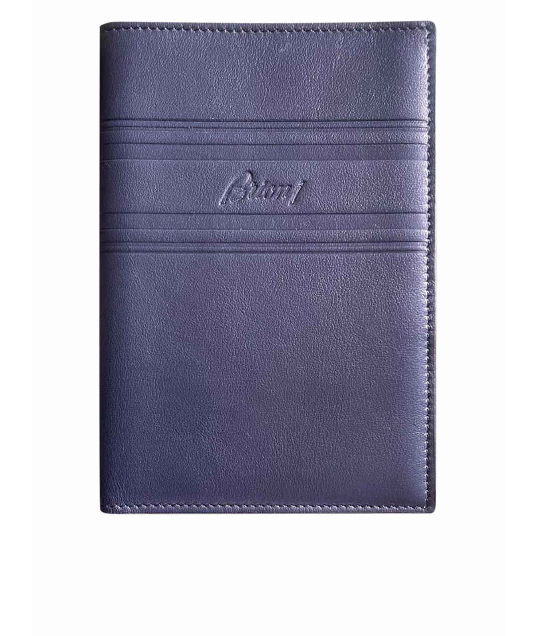 BRIONI Темно-синий кожаный кошелек, фото 1