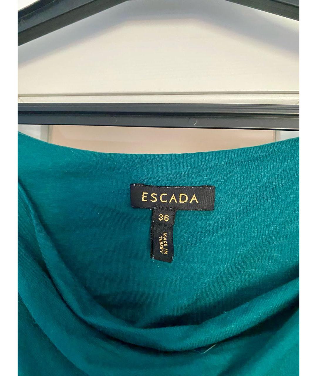 ESCADA Бирюзовое вискозное повседневное платье, фото 2