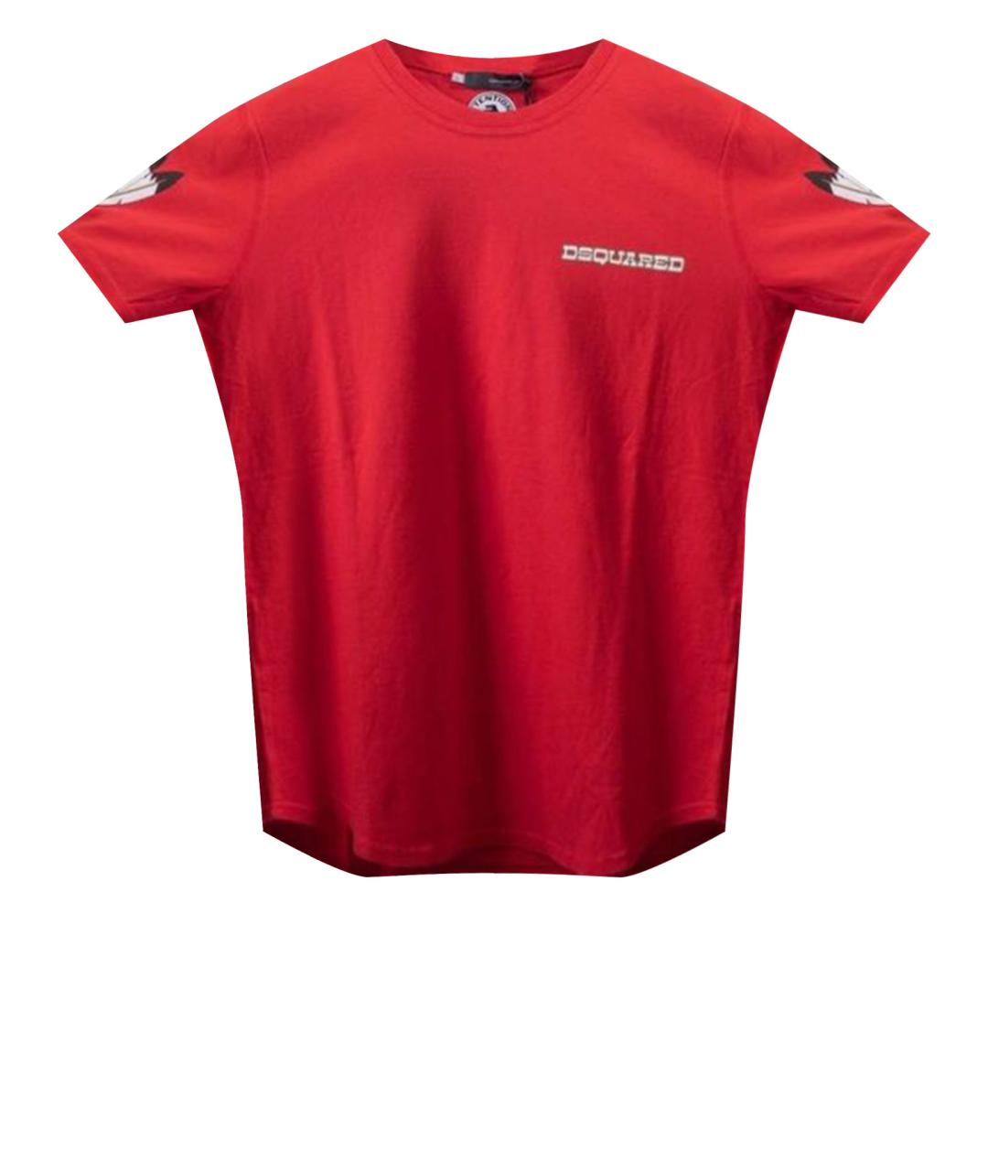 DSQUARED2 Красная хлопковая футболка, фото 1