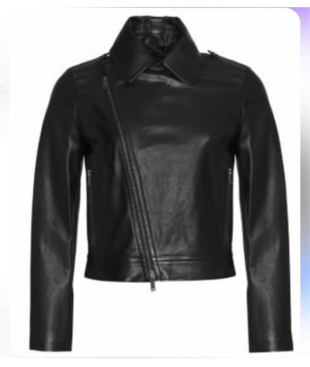 WEEKEND MAX MARA Черная кожаная куртка, фото 4