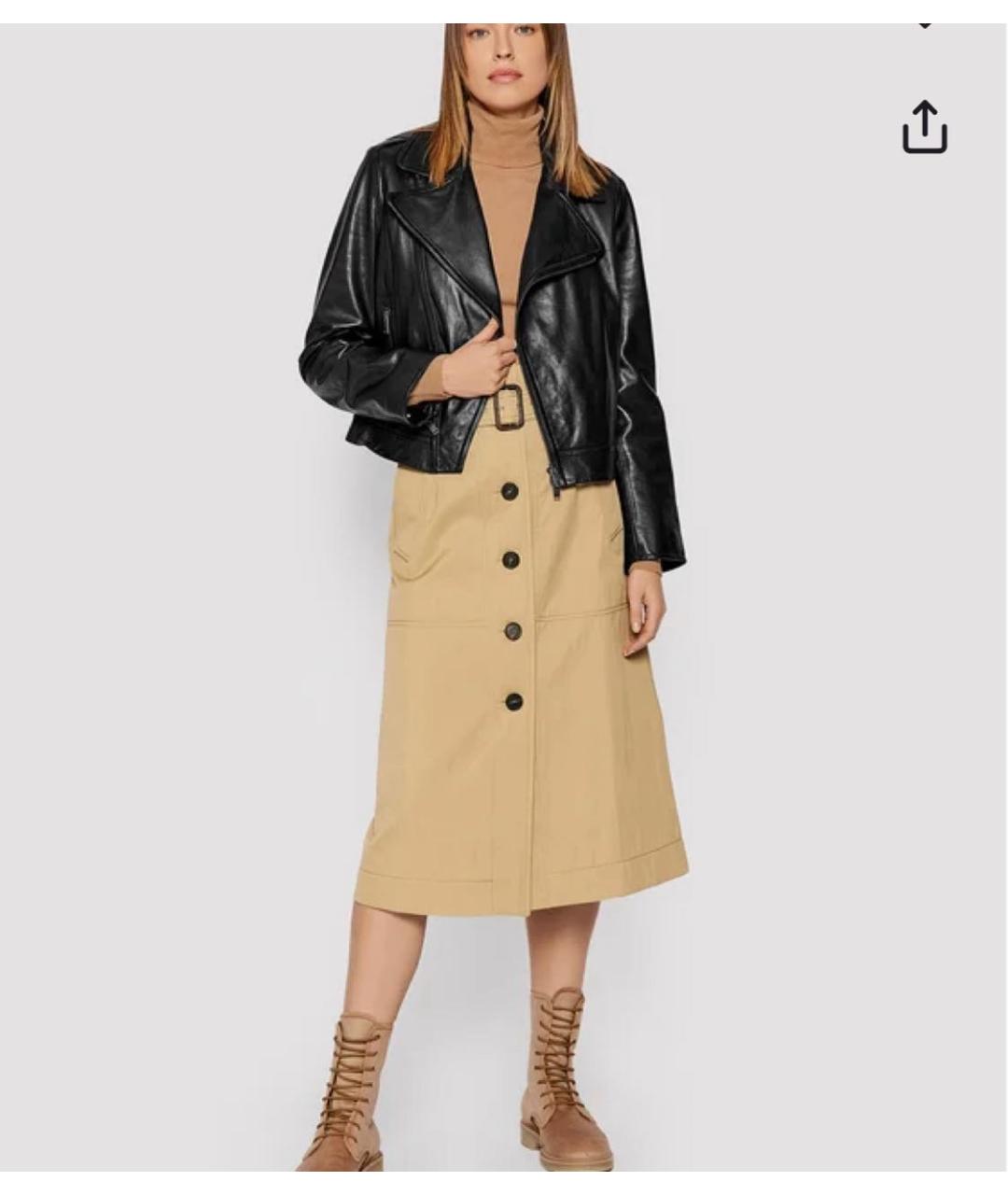 WEEKEND MAX MARA Черная кожаная куртка, фото 3