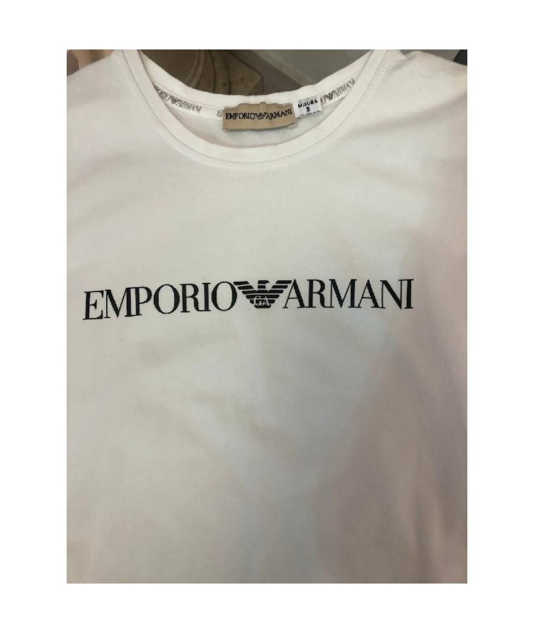 EMPORIO ARMANI Белая хлопковая футболка, фото 3