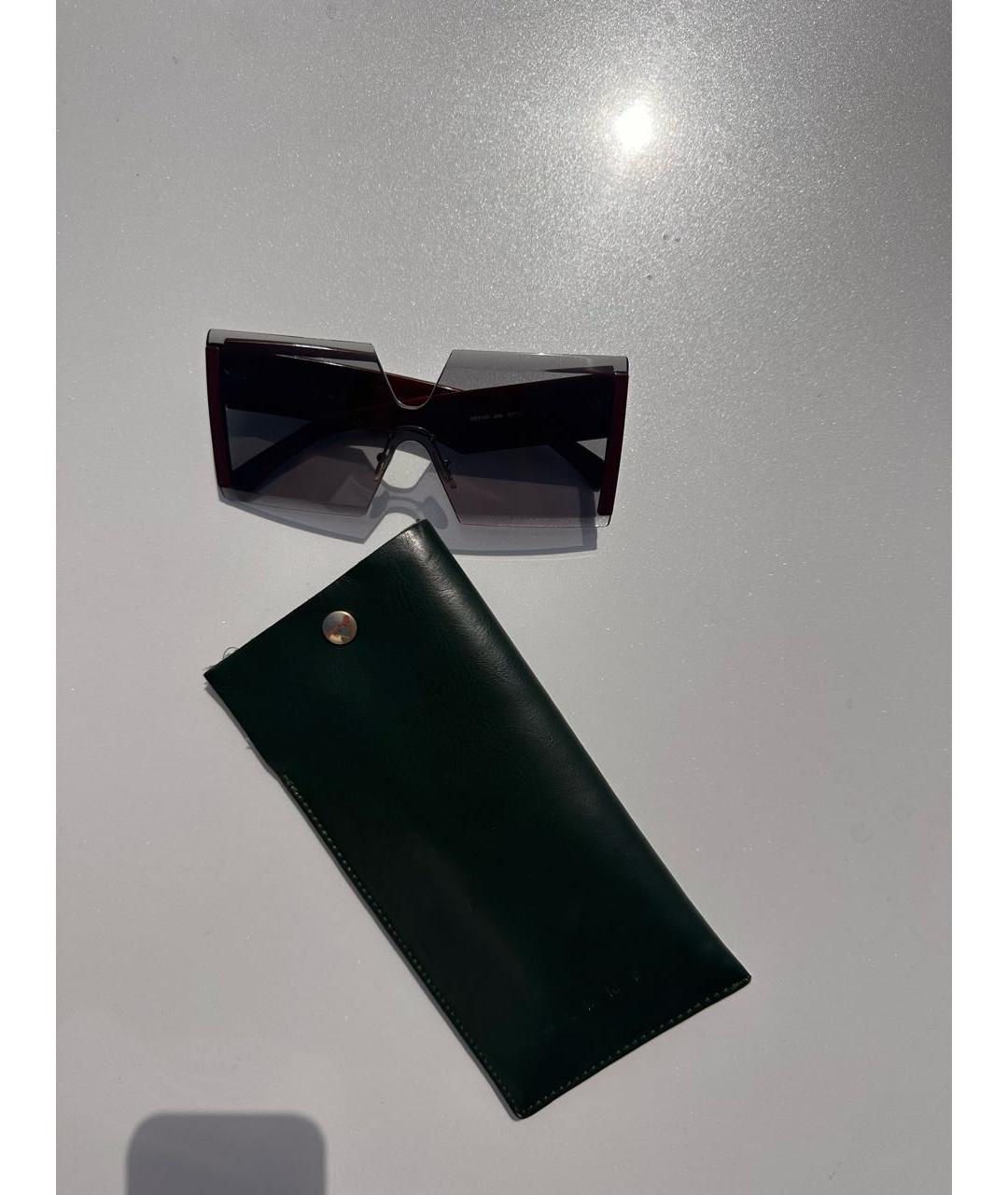 MARNI Бордовые пластиковые солнцезащитные очки, фото 6