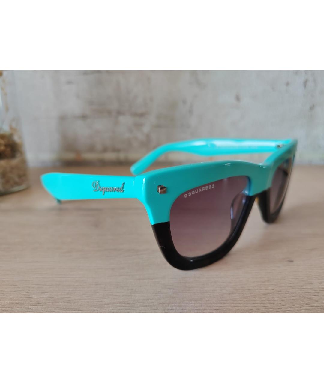 DSQUARED2 Бирюзовые пластиковые солнцезащитные очки, фото 3