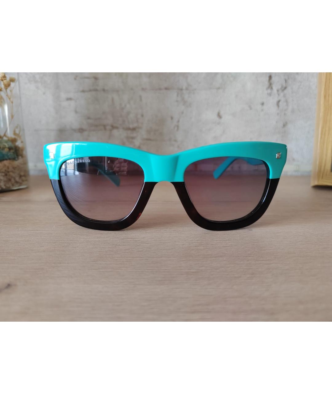 DSQUARED2 Бирюзовые пластиковые солнцезащитные очки, фото 6