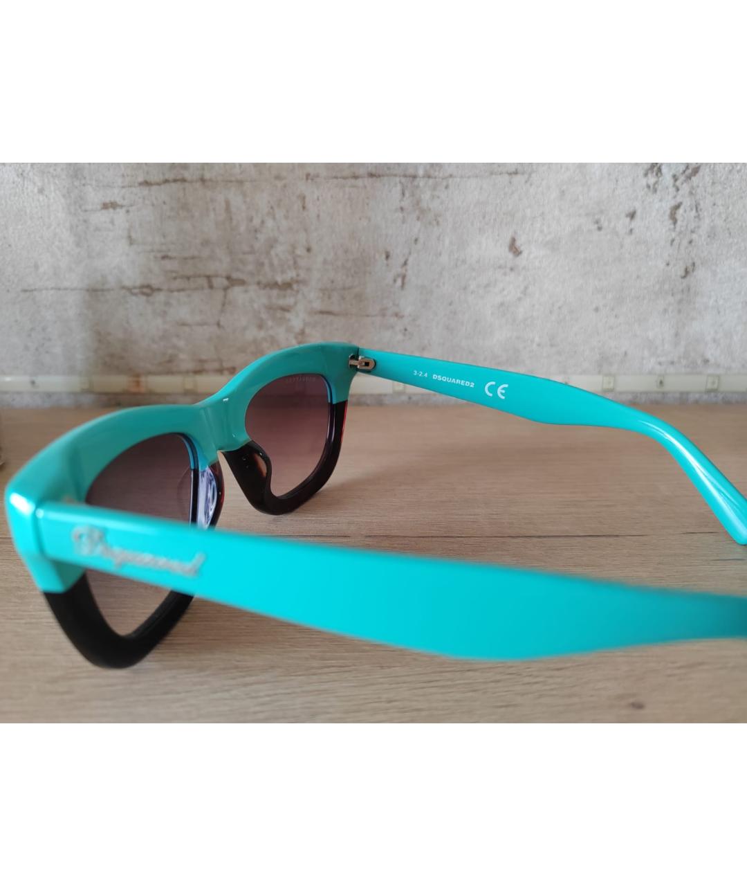 DSQUARED2 Бирюзовые пластиковые солнцезащитные очки, фото 5