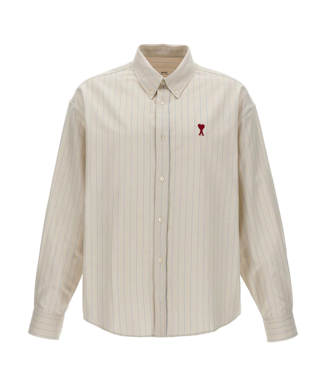 AMI Бежевая хлопковая рубашка, фото 1