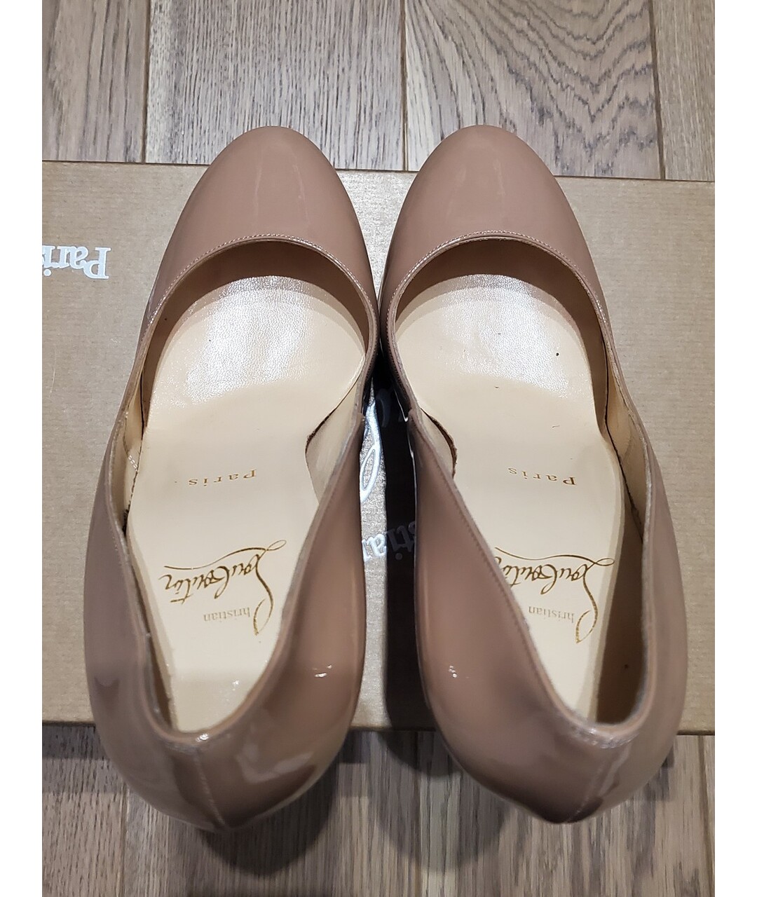 CHRISTIAN LOUBOUTIN Бежевые кожаные туфли, фото 3