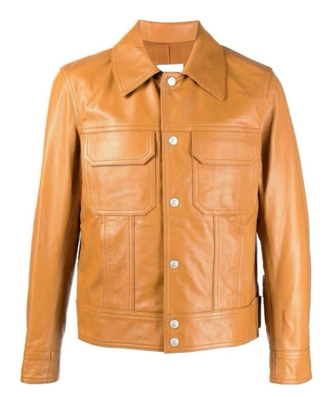 SANDRO Оранжевая кожаная куртка, фото 1