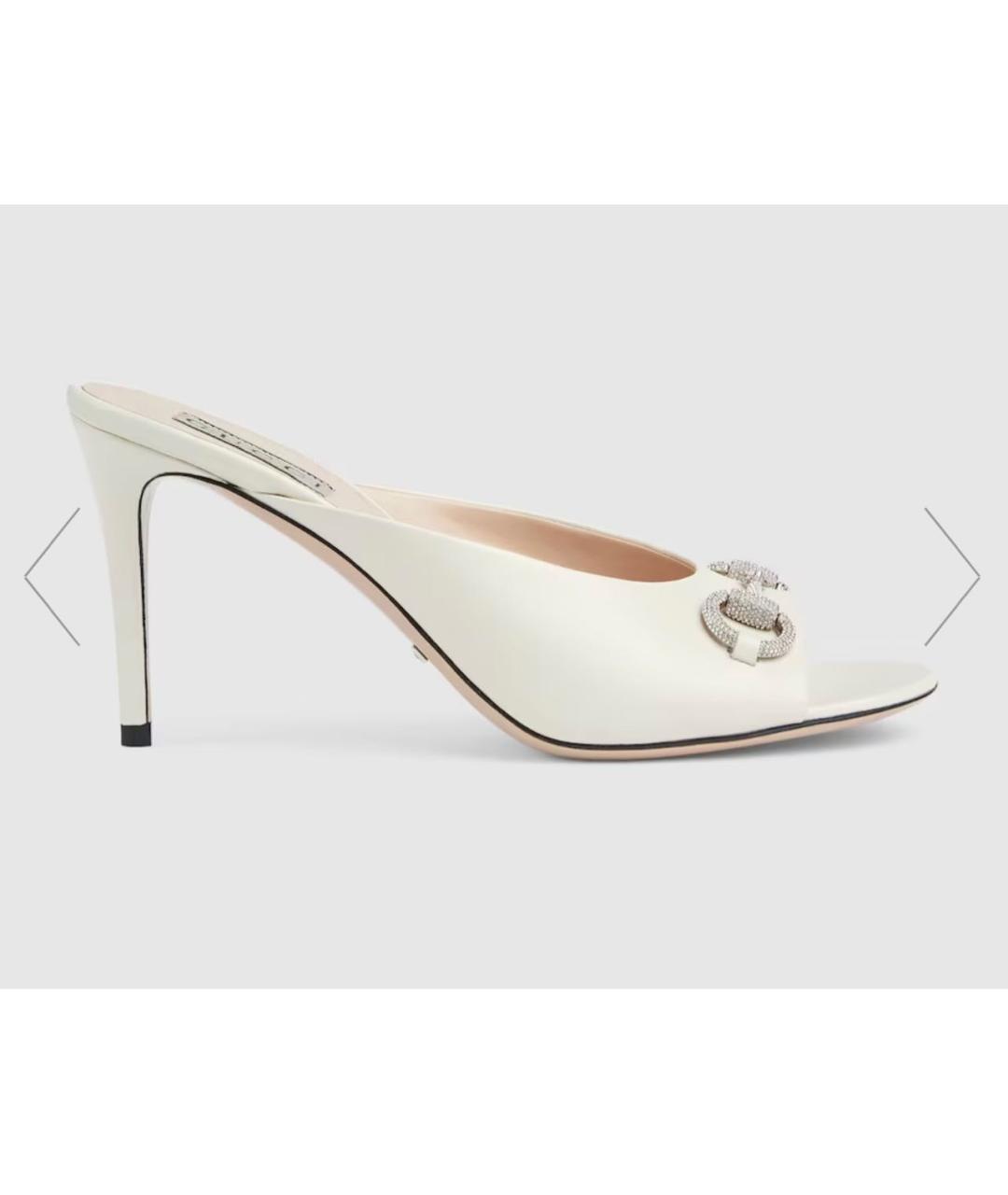 GUCCI Белые кожаные туфли, фото 1