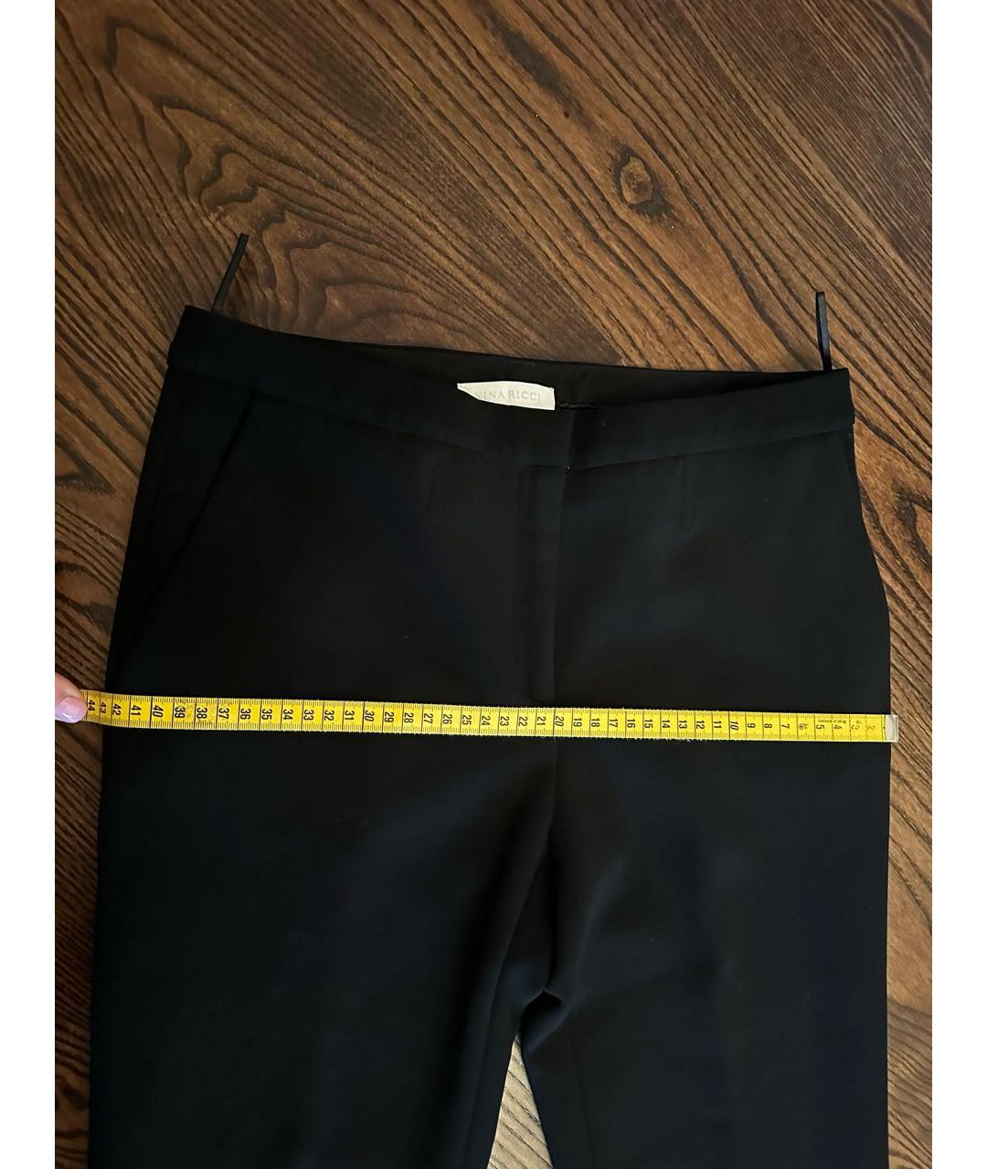 NINA RICCI Черные шерстяные брюки широкие, фото 5