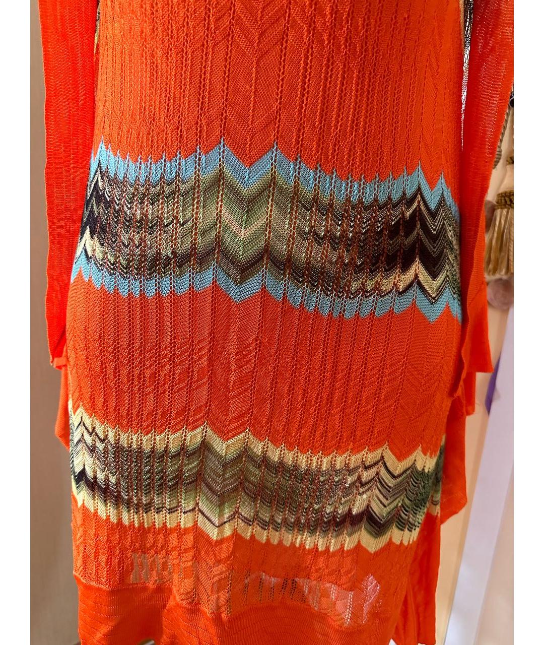 MISSONI Оранжевое вискозное коктейльное платье, фото 5