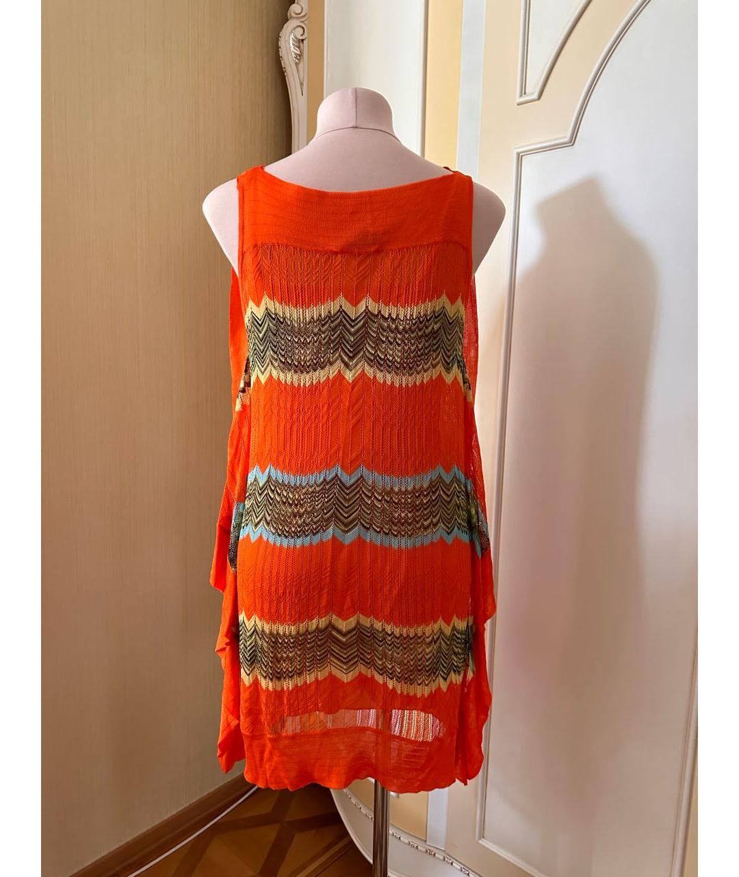 MISSONI Оранжевое вискозное коктейльное платье, фото 3
