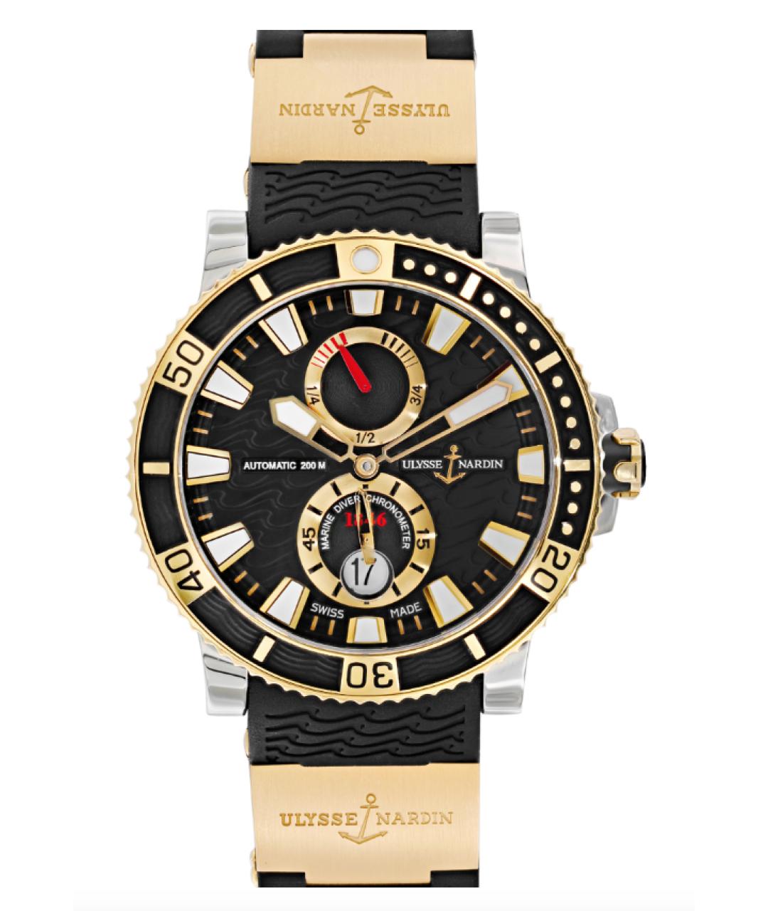 Ulysse Nardin Черные часы из желтого золота, фото 1