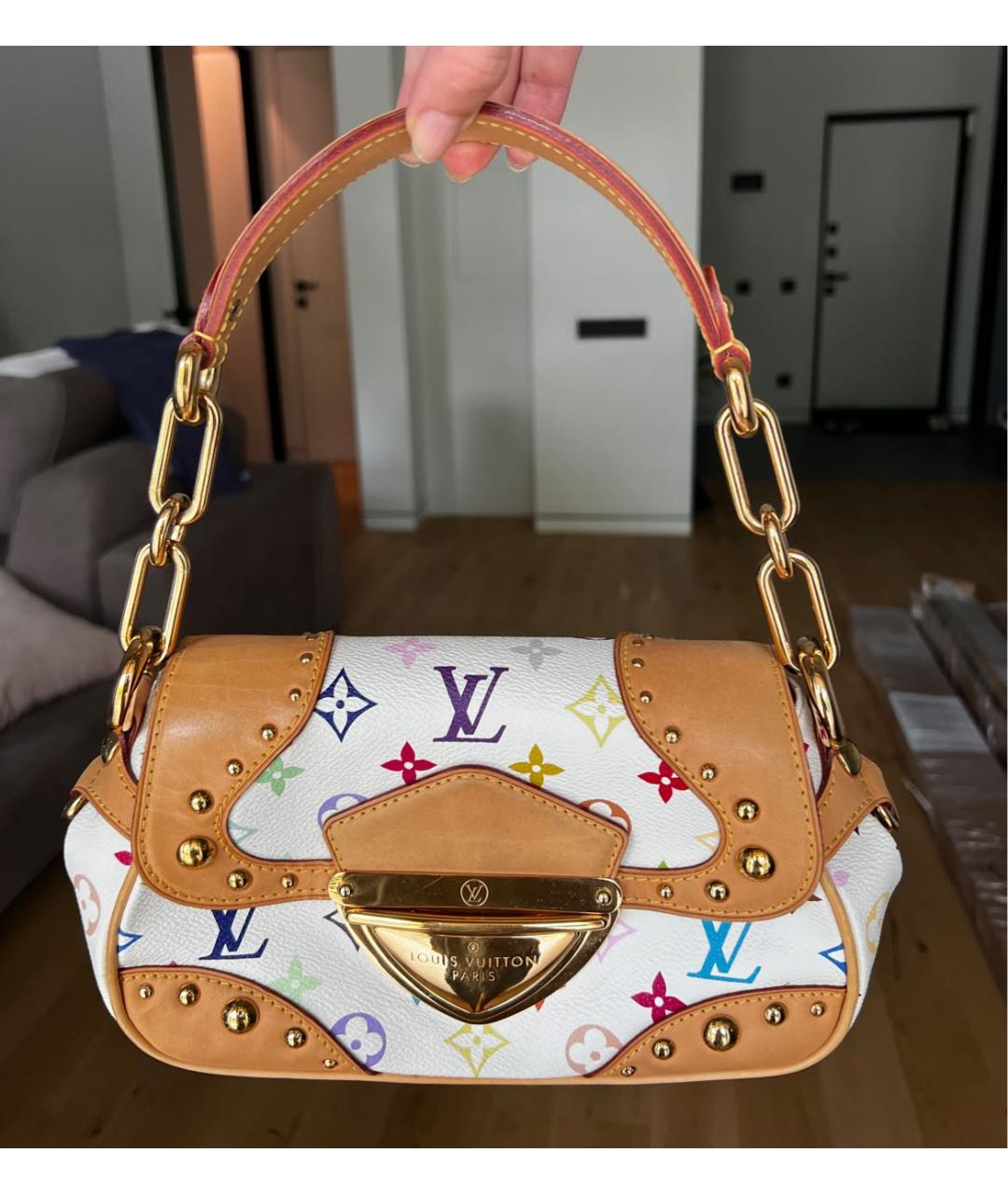 LOUIS VUITTON Белая сумка с короткими ручками, фото 6