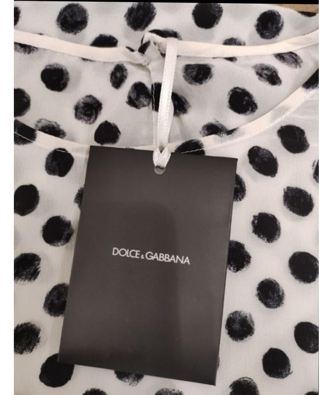 DOLCE&GABBANA Белая шелковая блузы, фото 3