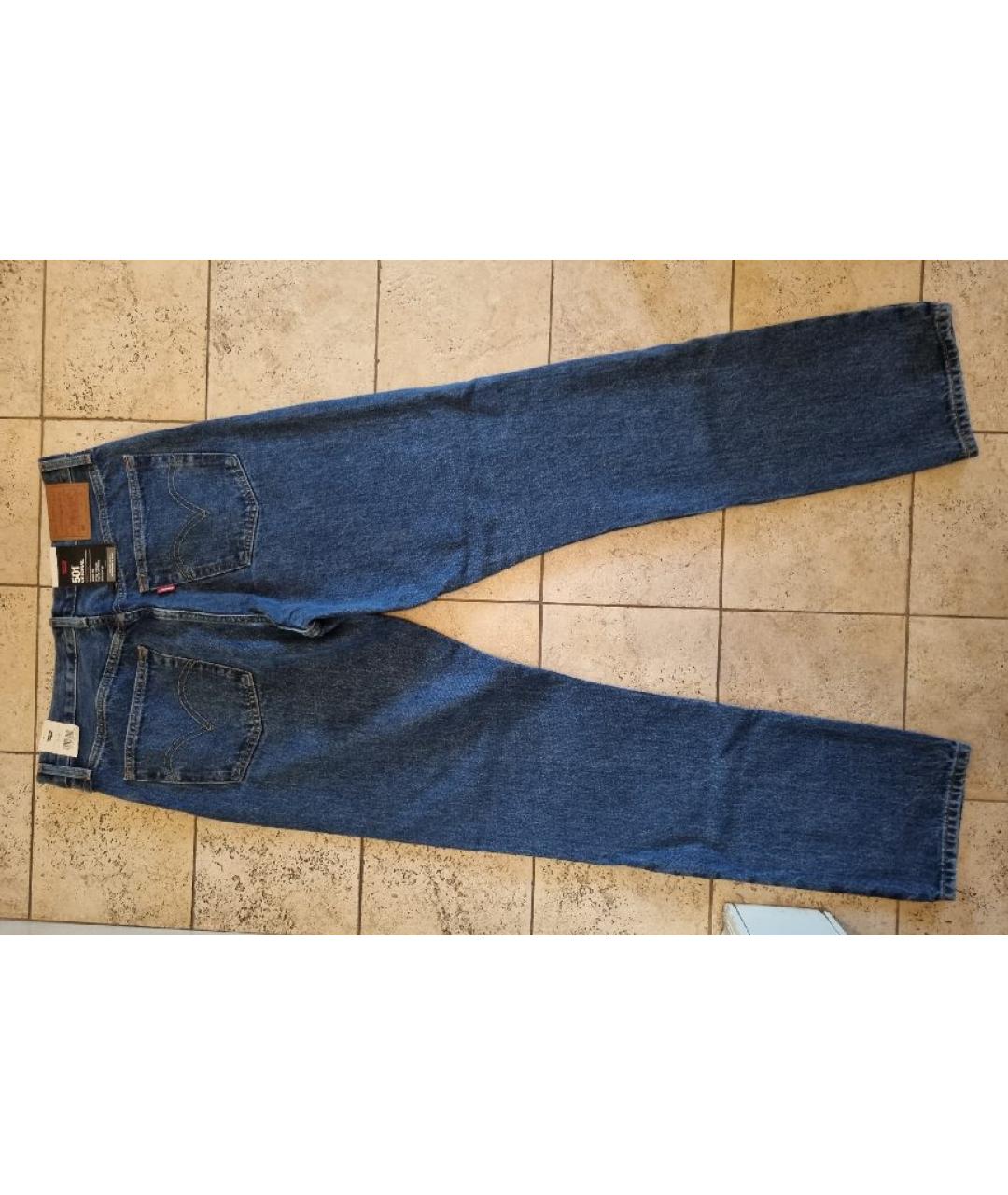 LEVI'S Синие хлопковые прямые джинсы, фото 2