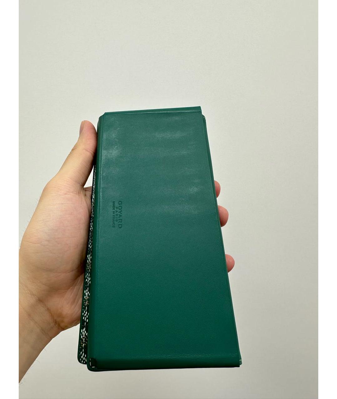GOYARD Зеленый кожаный кошелек, фото 4