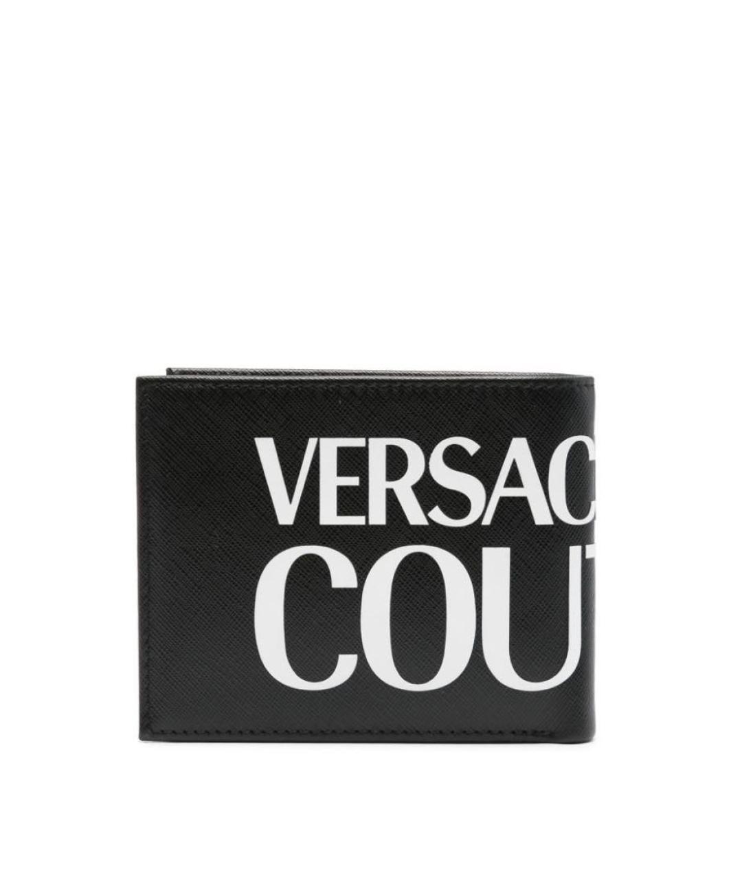 VERSACE JEANS COUTURE Черный кожаный кошелек, фото 1