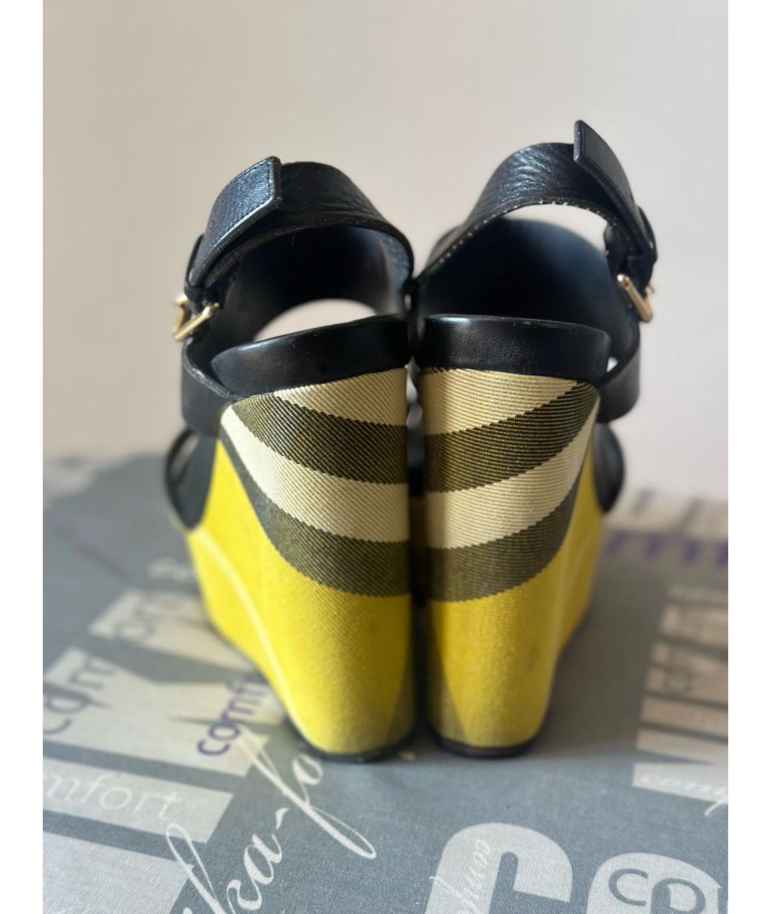 BURBERRY Желтые босоножки, фото 3