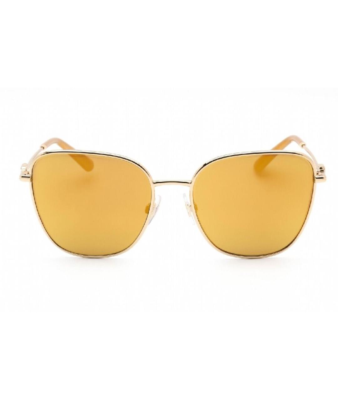DOLCE&GABBANA Золотые металлические солнцезащитные очки, фото 1