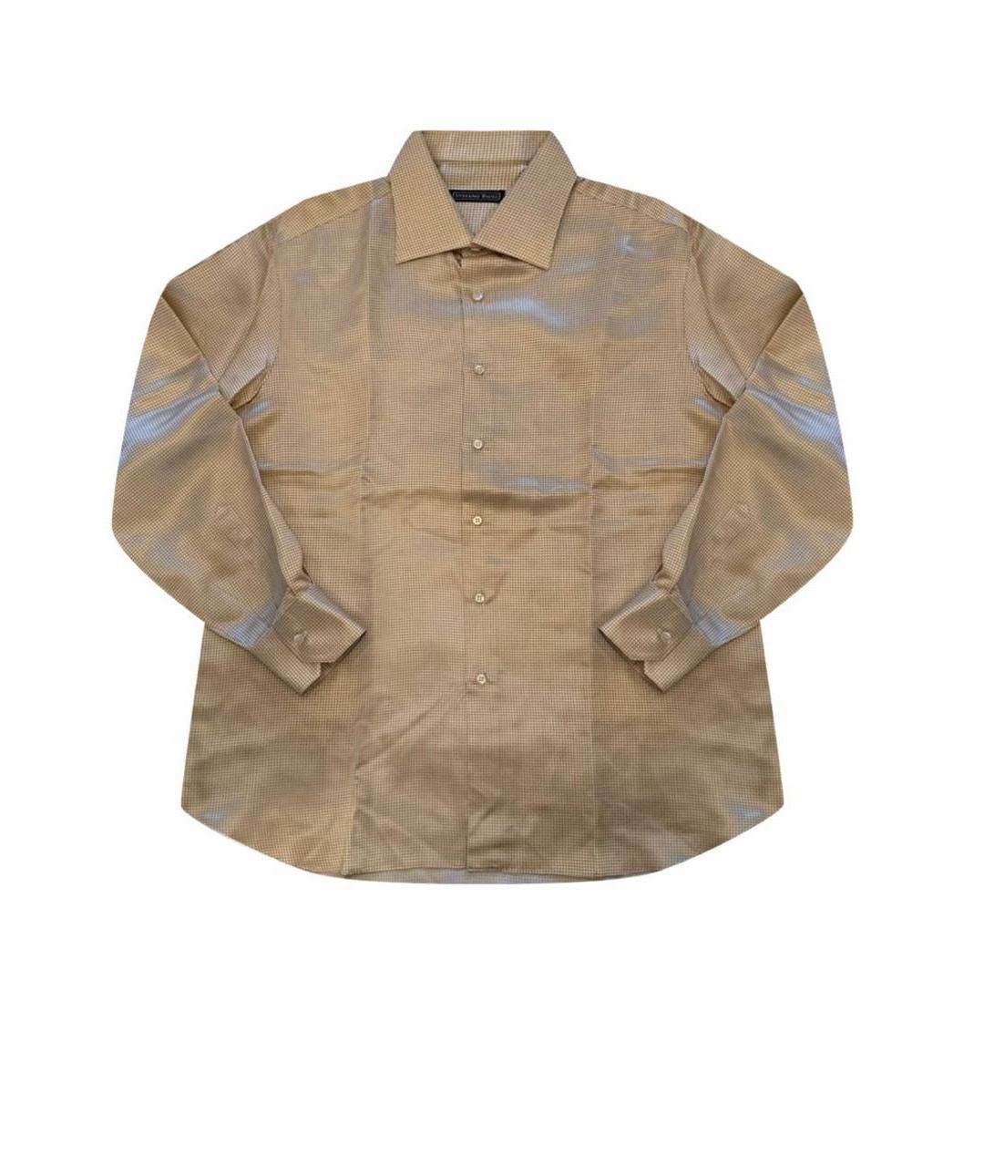 STEFANO RICCI Горчичная шелковая классическая рубашка, фото 1