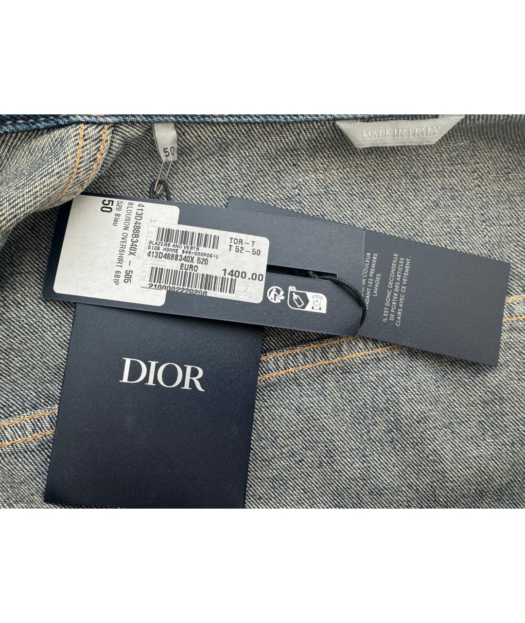 CHRISTIAN DIOR Темно-синяя хлопковая кэжуал рубашка, фото 7
